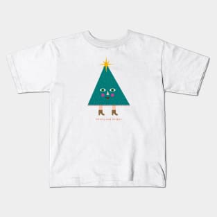 Colorful Cute funny Christmas tree merry Christmas Kids T-Shirt